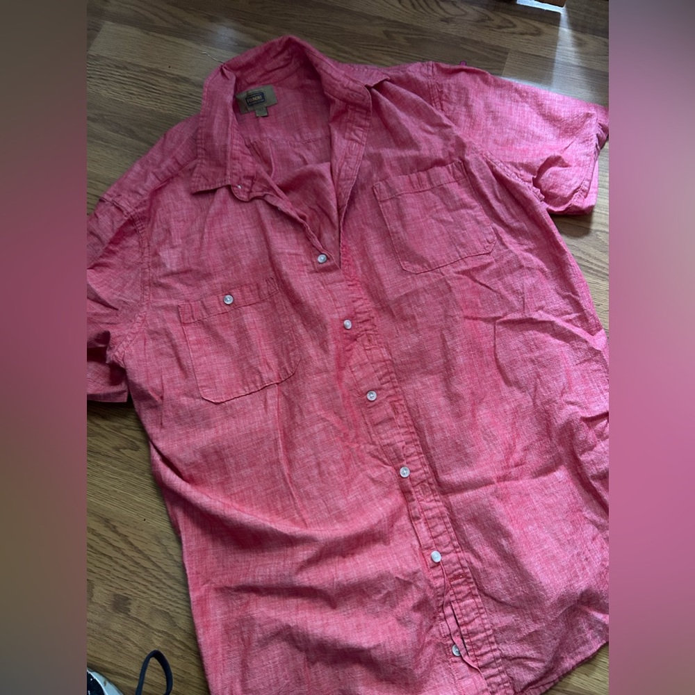 Men’s Red Button Down Shirt Casual The foundry